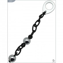 Шарики «Love in Chains» на силиконовой цепочке, цвет черный, Rocks Off LICBLK, длина 25 см.