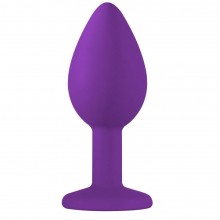 Анальная пробка «Emotions Cutie Small» с прозрачным кристаллом, цвет фиолетовый, Lola Toys 4011-04Lola, бренд Lola Games, из материала Силикон, длина 7.5 см.