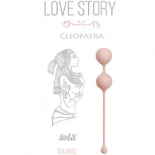 Вагинальные шарики Cleopatra «Tea Rose», цвет бежевый, Lola Toys 3007-01Lola, коллекция Love Story, длина 16 см.