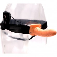 Полый мужской страпон-фаллопротез «Vibrating Hollow Strap-on» с вибрацией, цвет телесный, Fetish Fantasy Series DEL7992, из материала Латекс, длина 15 см.
