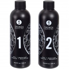 Массажный гель «Massage Gel Strawberry & Champagne», 2 шт х 225 мл, Shunga DEL3566, цвет Черный, 450 мл.