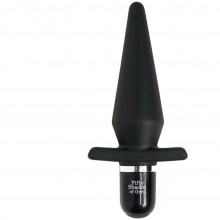 Анальная пробка с вибрацией FSoG «Delicious Fullness Vibrating Butt Plug Grey», цвет черный, FS48291, бренд Fifty Shades of Grey, длина 14 см.