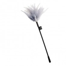 Перьевой стек «FSoG Feather Tickler» для эротических игр, цвет серый, Fifty Shades of Grey FS40183, длина 37 см.