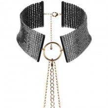 Ошейник с цепочками от компании Bijoux Indiscrets - «Desir Metallique Collar», цвет черный, размер OS, BI0144, из материала Металл, One Size (Р 42-48)
