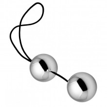 Вагинальные шарики на веревочке «Benwa Balls - Trinity Vibes» от компании XR Brands, цвет серебристый, XRAC873, из материала Пластик АБС, длина 24 см.