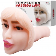 Мастурбатор лицо с вибрацией от компании Baile - «Passion Lady», цвет телесный, BM-009183, из материала CyberSkin, длина 20 см.