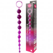 Анальная цепочка «Anal Stimulator», цвет фиолетовый, длина 26 см, EE-10120-5, бренд Bior Toys, коллекция Erowoman - Eroman, длина 26 см.