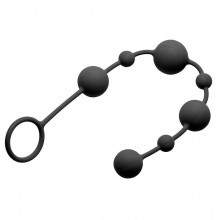 Анальные шарики «Linger Graduated Anal Beads», цвет черный, XR Brands AE178, из материала Силикон, длина 35 см.