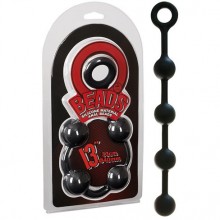 Анальная цепочка с кольцом «O-Beads Giant Balls», цвет черный, Screaming KAZ5147050000, длина 33 см.