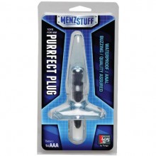 Гибкая анальная пробка «Purrfect Plug» с вибрацией, цвет голубой, Dream Toys 20039, длина 9.5 см.
