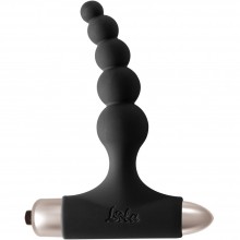 Ребристая анальная пробка с вибрацией Spice It Up «New Edition Splendor Black», цвет черный, Lola Toys 8017-01lola, из материала Силикон, длина 12.1 см.