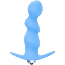 Спиральная анальная втулка «First Time Spiral Anal Plug» с вибрацией, цвет синий, Lola Toys 5008-02lola, из материала Силикон, коллекция First Time by Lola, длина 12 см.