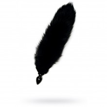 Анальная втулка с черным хвостом от компании Wild Lust, цвет черный, 9286, длина 10 см.