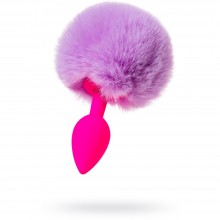 Анальная силиконовая втулка с хвостом ToDo by Toyfa Sweet bunny, розово-фиолетовая, длина 13 см, диаметр 2.8 см, 44 гр, ToyFa 357016, цвет Розовый, длина 13 см.
