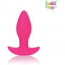 Анальная втулка с ограничителем и вибрацией от компании Sweet Toys, цвет розовый, st-40178-16, длина 8.5 см.