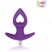 Анальная втулка со съемной вибропулей и отверстием в форме сердца от компании Sweet Toys, цвет фиолетовый, st-40184-5, длина 8 см.