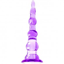 Анальный вибратор-елочка на пульте управления, цвет фиолетовый, бренд SexToy, из материала TPR, длина 14.5 см.