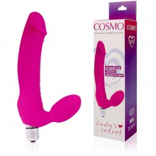 Безремневой страпон для женщин «Ladys Sevret», цвет розовый, Cosmo CSM-23035, бренд Bior Toys, из материала Силикон, длина 14.5 см.