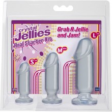 Crystal Jellies «Anal Trainer Kit» прозрачный набор из трех анальных стимуляторов, бренд Doc Johnson, из материала ПВХ, длина 8 см.