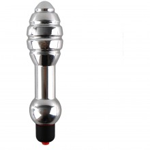 Diogol «Oh T2» Анальная металлическая пробка с вибрацией, диаметр 4.5 см, цвет серебристый, длина 17 см.