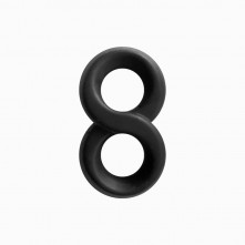 Двойное эрекционное кольцо «Бесконечность» Renegade «Infinity Ring Black», NS Novelties NSN-1113-23, из материала Силикон, диаметр 2.3 см.