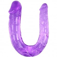Фаллоимитатор двухголовочный «Twin Head Double Dong», цвет фиолетовый, EE-10013-2, бренд Bior Toys, из материала TPR, длина 29.8 см.