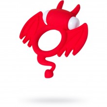 Силиконовое эрекционное кольцо на пенис «Sweet Devil» с вибрацией, цвет красный, JOS 782015, длина 8.5 см.