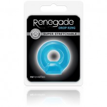 Толстое плотное эрекционное кольцо Renegade - «Drop Ring - Blue», цвет голубой NSN-1111-67, бренд NS Novelties, из материала TPE, диаметр 1.9 см.
