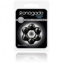 Эрекционное кольцо из шариков Renegade - «Spinner Ring - Black», цвет черный, NS Novelties NSN-1111-53, из материала TPE, диаметр 1.9 см.