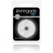 Широкое эрекционное кольцо из шариков Renegade - «Spinner Ring - Clear», цвет прозрачный, NS Novelties NSN-1111-51, длина 5.1 см.