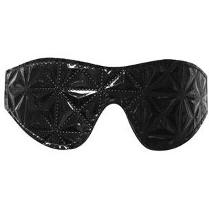 Маска на глаза с геометрическим узором «Pyramid Eye Mask», цвет черный, EK-3101, бренд Aphrodisia, из материала ПВХ, длина 19 см.