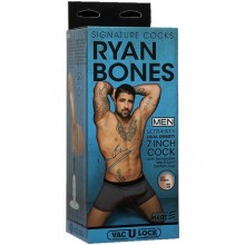 Фаллоимитатор с мошонкой на присоске, «Signature Cocks - Ryan Bones», 8160-07 BX DJ, бренд Doc Johnson, из материала TPE, длина 18.4 см.