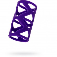 Насадка на член с стимулирующей текстурой от компании ToyFa, коллекция A-toys, цвет фиолетовый, 768004, из материала Силикон, длина 7.5 см.