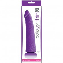 Фаллоимитатор на присоске Colours Pleasures «Thin 8 Dildo - Purple» конусообразный, цвет фиолетовый, NSN-0405-65, длина 20 см.