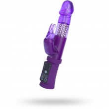 Вибратор для женщин с клиторальным стимулятором A-Toys, ToyFa 765009, из материала TPR, цвет Фиолетовый, длина 20 см.
