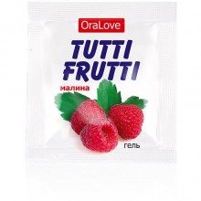 Съедобная гель-смазка «Tutti-Frutti OraLove» для орального секса со вкусом малины, объем 4 мл, Биоритм lb-30007t, из материала Водная основа, цвет Прозрачный, 4 мл.
