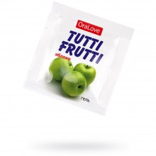 Гель-смазка «Tutti-Frutti OraLove» со вкусом зеленого яблока, объем 4 мл, Биоритм lb-30010t, из материала Водная основа, цвет Прозрачный, 4 мл.