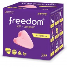 Тампоны женские гигиенические «Mini», упаковка 3 шт, Freedom 12231, бренд JoyDivision, цвет Розовый, 3 мл.