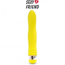 Классический и недорогой интимный вибратор для женщин, цвет желтый, SF-70232-4, бренд Sexy Friend, длина 17.5 см.