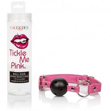 Кляп-шарик «Tickle Me Pink» на ремешке, цвет розовый, размер OS, California Exotic Novelties SE-2730-15-2, бренд CalExotics, из материала ПВХ, длина 6.6 см.