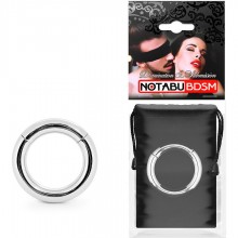 Металлическое эрекционное кольцо на пенис с магнитной застежкой, цвет серебряный, Notabu NTU-80501, диаметр 3.8 см.