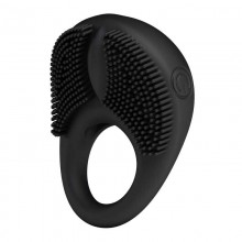 Кольцо эрекционное с вибрацией, Baile Pretty Love BI-210141, из материала Силикон, цвет Черный, длина 6 см.