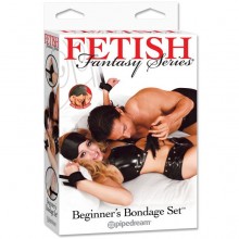 Набор для бондажа «Beginner's Bondage Set» из наручников, маски, щекоталки и свечей из серии Fetish Fantasy Series от компании PipeDream, цвет черный, 216023PD, из материала Полиэстер