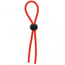 Эрекционное лассо с одной бусиной-утяжкой «Stretchy Thin Lasso», цвет красный, Dream Toys 21413, из материала Резина