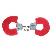 Наручники «Furry Fun Cuffs Red», цвет красный, Toy Joy 3006009504, из материала Металл, One Size (Р 42-48)