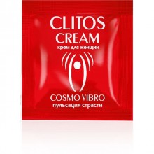 Крем возбуждающий «Clitos Vibro» для женщин, 1.5 мл, Биоритм LB-23150t, из материала Водная основа, цвет Белый, 1.5 мл.