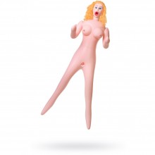 Кукла надувная Celine с реалистичной головой, блондинка, с тремя отверстиями, TOYFA Dolls-X, кибер вставка вагина анус, подвижные глаза, 160 см, из материала ПВХ, 2 м., со скидкой