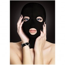 Маска-шлем с отверстиями для рта и глаз «Subversion Mask», черная, Shots Media OU034BLK, из материала Спандекс, коллекция Ouch!