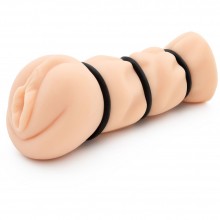 Ручной мужской мастурбатор-вагина с тремя утягивающими кольцами «Mega Tight Fucker», цвет телесный, Toy Joy Sk17033
