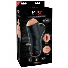     PDX Elite Double Penetration Vibrating Stroker,  , PipeDream RD508,   TPE,  23.4 .